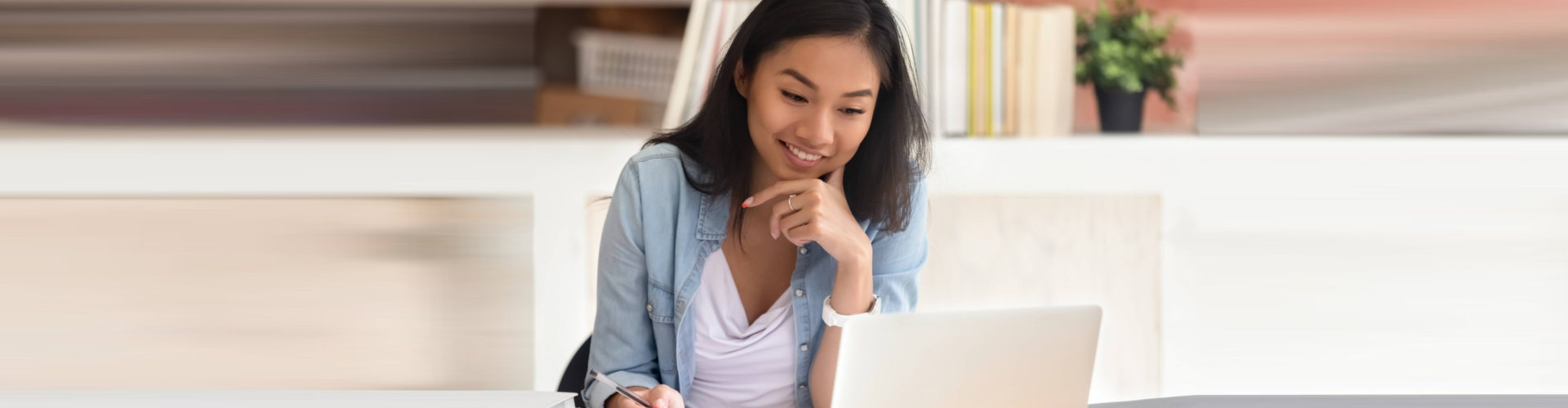 woman using a laptop